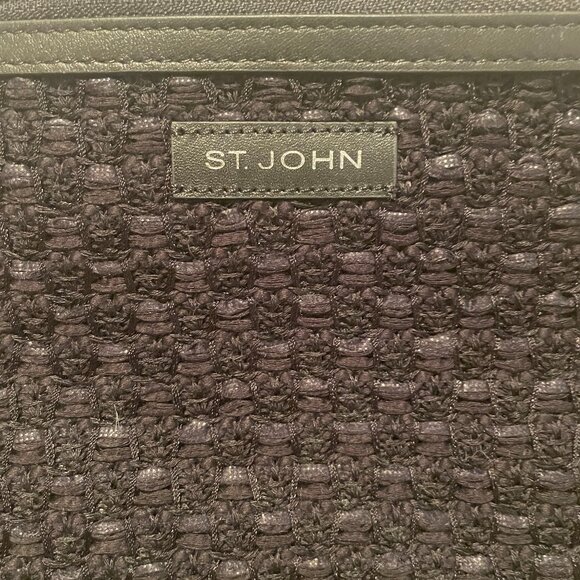 St.John Tweed Leather Evening Clutch - Picture 2 of 5